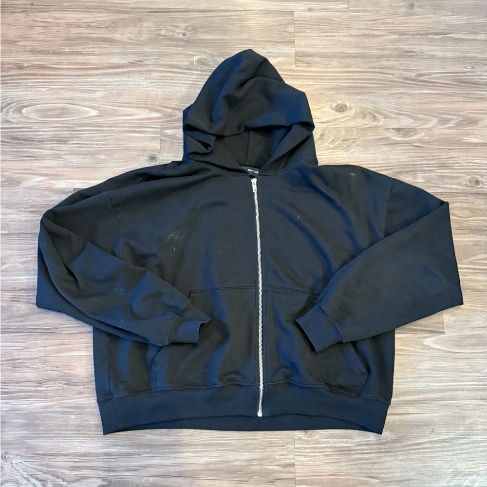 Pool House New York Mercer Crop Zip II black hoodie